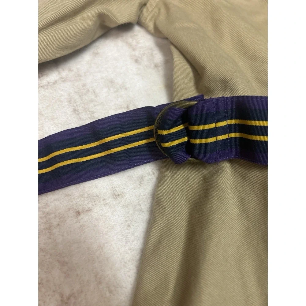 RALPH LAUREN Shirt-Dress Size 4‎ Girls Belted Chino Long Sleeve Khaki